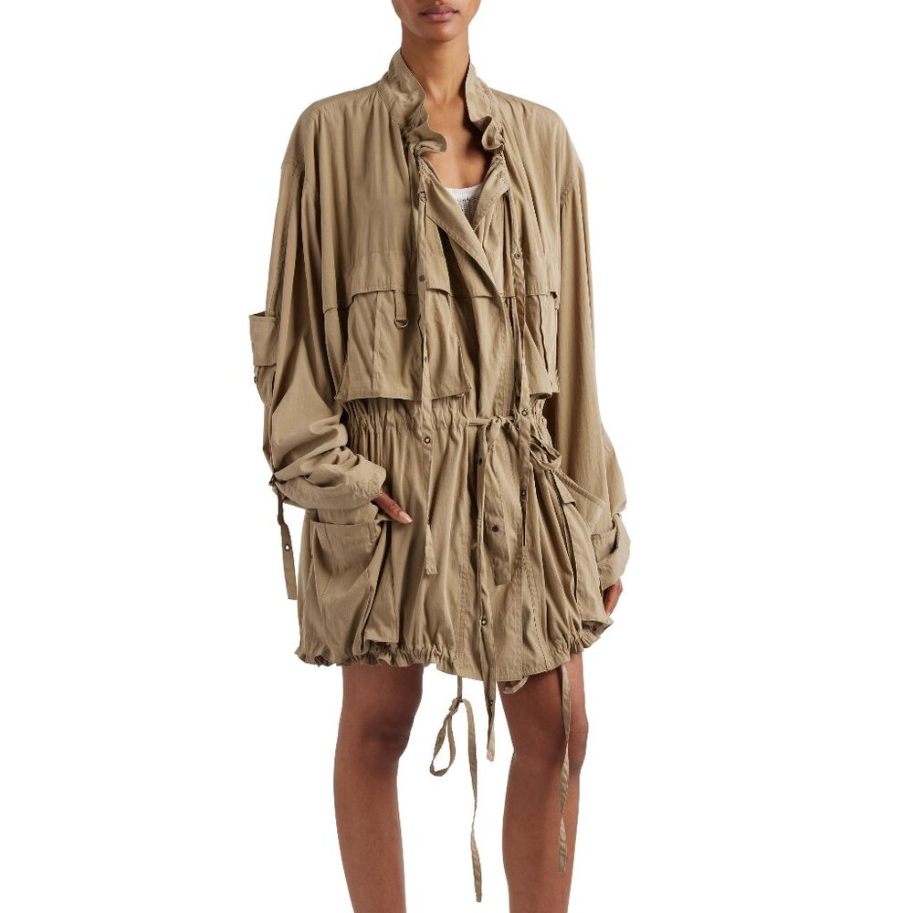 ISABEL MARANT Khaki Beige HANEL Cargo Oversized Safari Jacket Coat 36 / 4